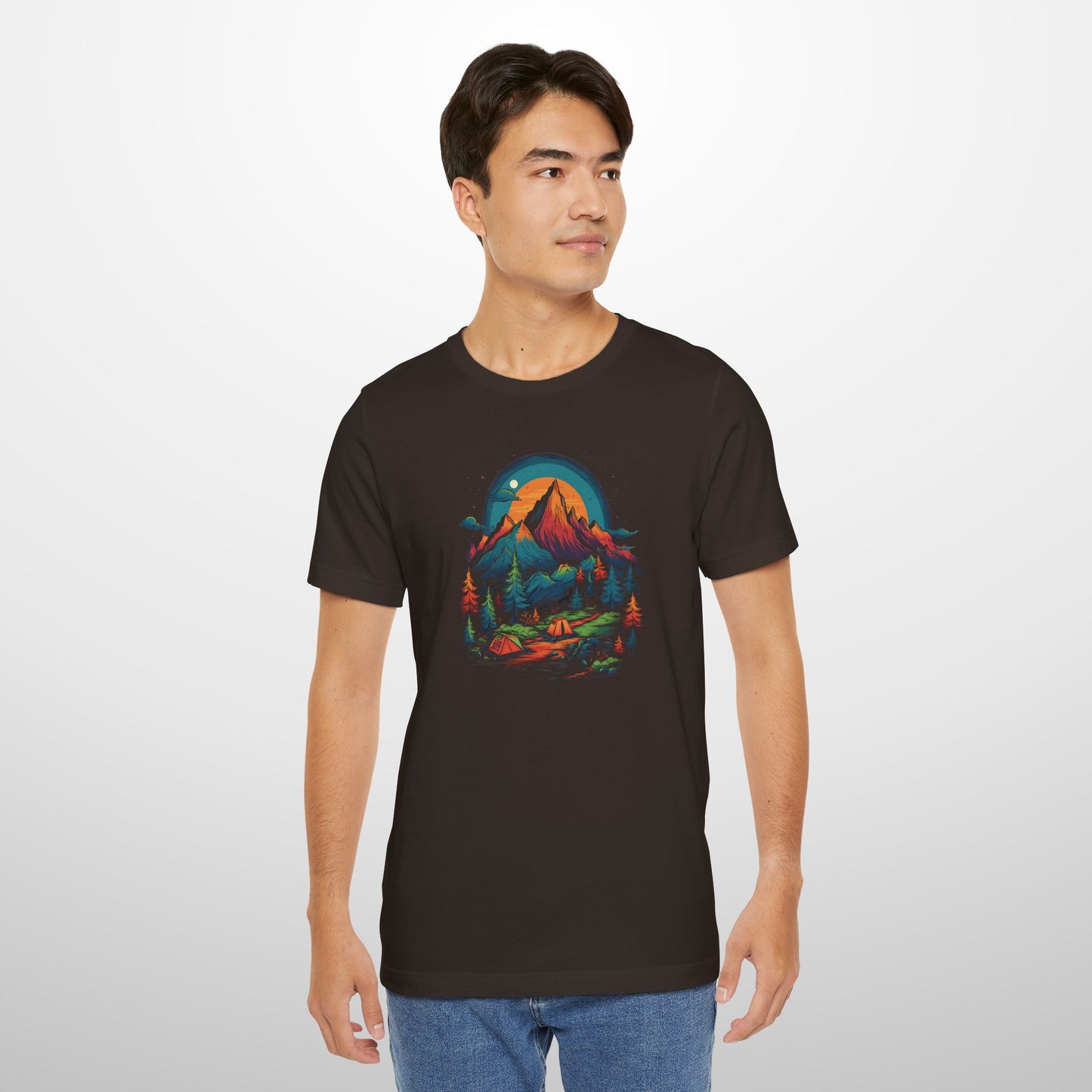 Abstract Mountain Peak Campsite T-Shirt