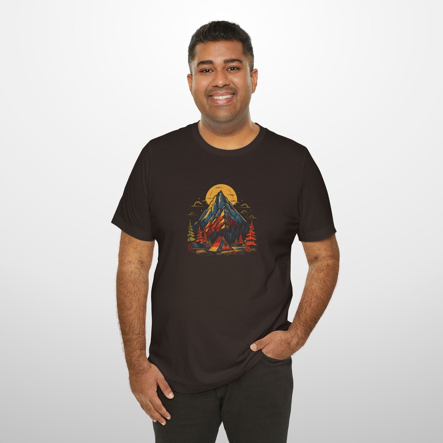 Abstract Orange Tent in the Mountains T-Shirt