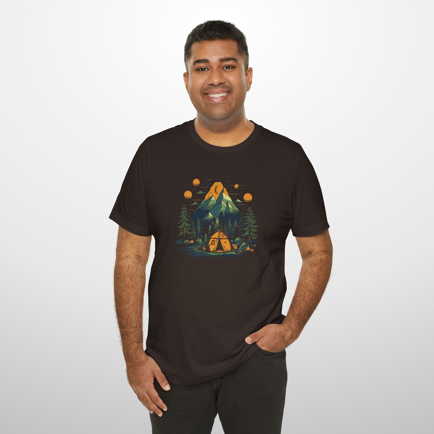 Abstract Starry Night Camping T-Shirt